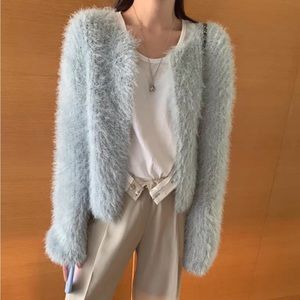 Korea Poster Blue Alpaca Wool Cardigan (Jacquemus, Ssense)